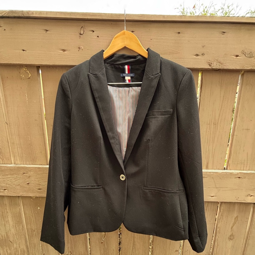 Tommy Hilfiger Black Blazer Sz 14 - EUC